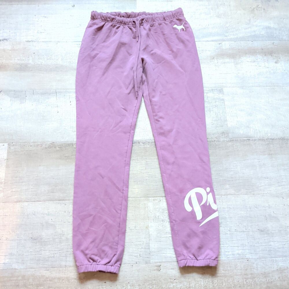 Victoria's Secret PINK Mauve Pink Logo Jogger Sweatpants Size Extra Small XS